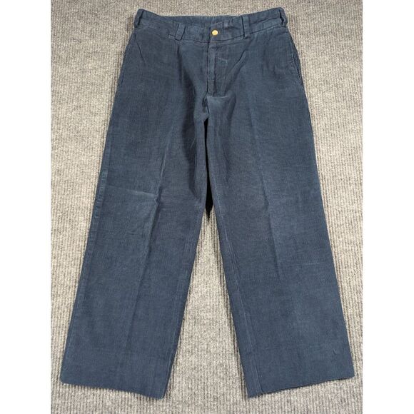 Baggy Bills Khakis‎ Mens 34 Navy Blue Corduroy Pants Relaxed Fit Hemmed 32x26 - Picture 1 of 13